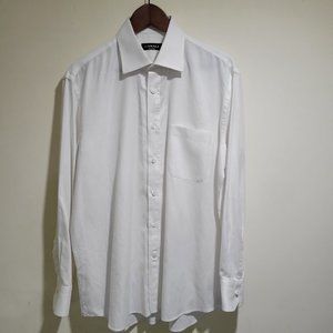 Canali Mens White Dress Shirt - Size 16.5 / 42 Made in Italy Long Sleeve